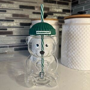 Starbucks Bearista Tumbler With Straw 20 oz Reusable Drink Cup NEW
